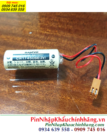 Sanyo CR17450SE; Pin nuôi nguồn PLC Sanyo CR17450SE 2500mAh lithium 3v, Xuất xứ NHẬT